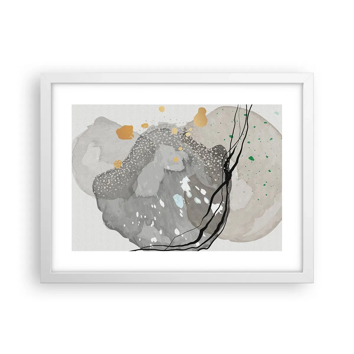 Plakat i hvid ramme - Organisk komposition - 40x30 cm