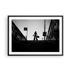 Plakat i sort ramme - Vandring i byen - 70x50 cm