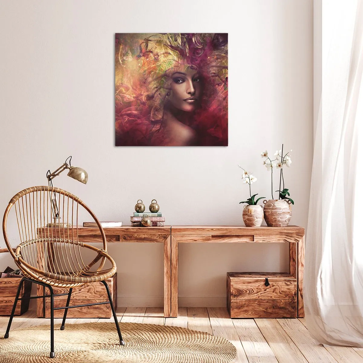 Lærredstryk - Billede på lærred - Her er jeg! - 60x60 cm