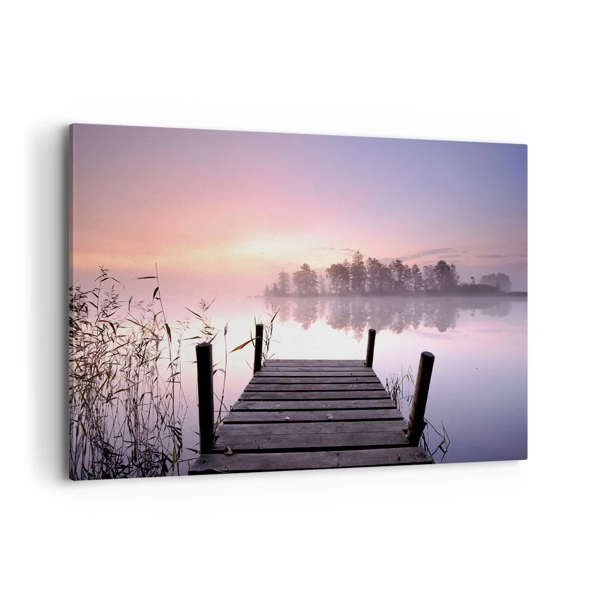 Lærredstryk - Billede på lærred - Ud af den lilla tåge... - 120x80 cm