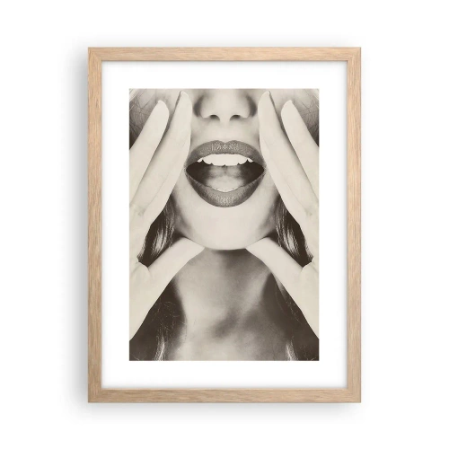 Plakat i ramme af lyst egetræ - Jeg er på vej! - 30x40 cm
