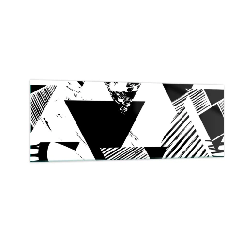 Billede på glas - Regn af trekanter - 140x50 cm