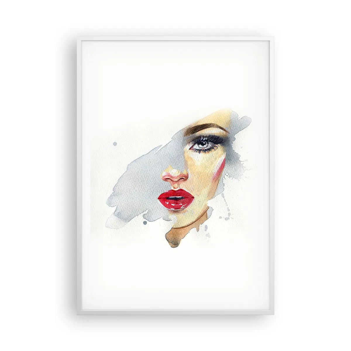 Plakat i hvid ramme - Refleksion i en vanddråbe - 70x100 cm