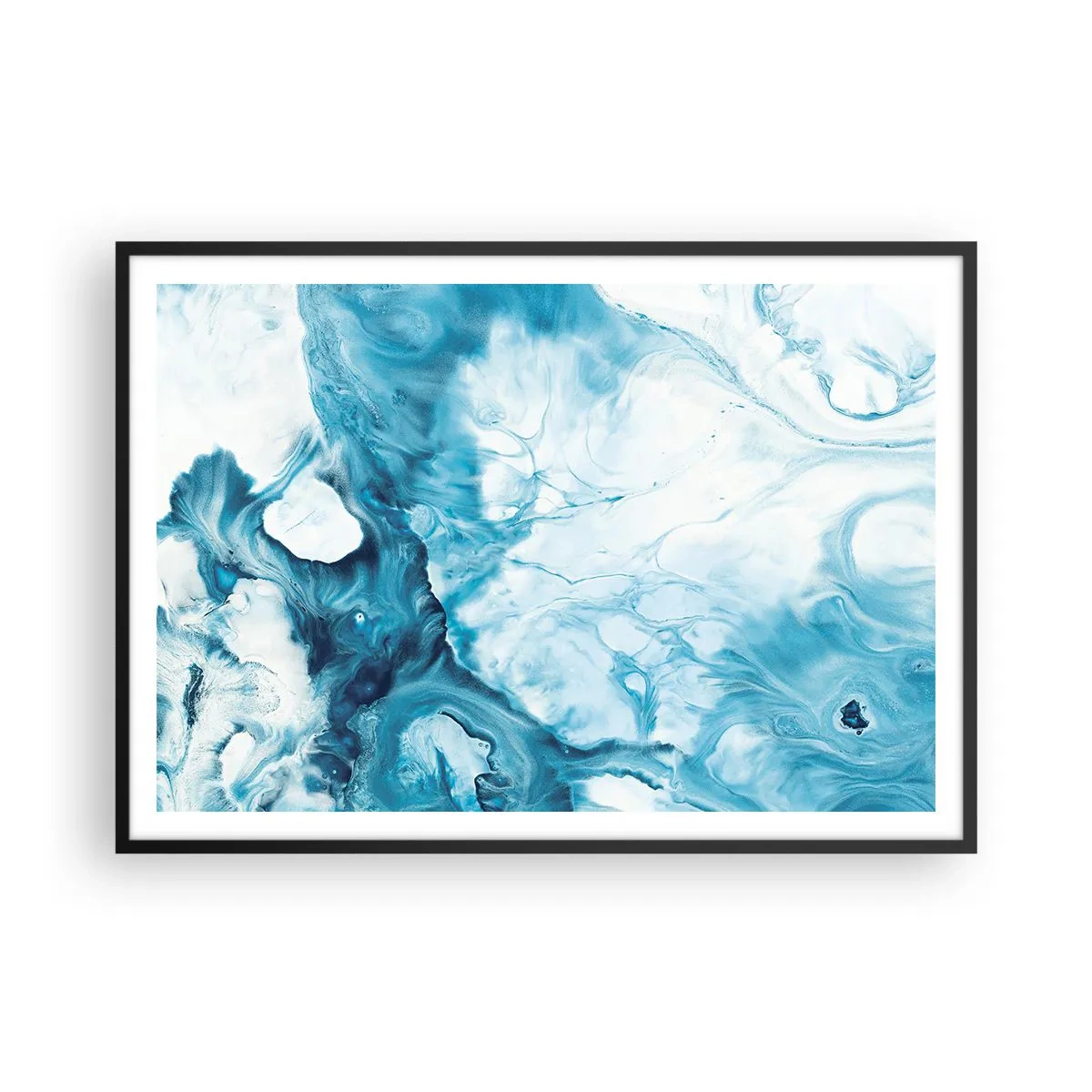 Plakat i sort ramme - Blå koncert - 100x70 cm