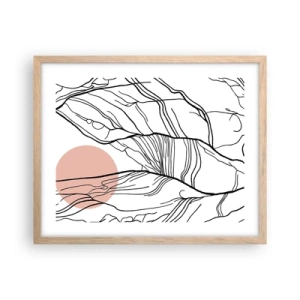 Plakat i ramme af lyst egetræ - I et netværk af kviste - 50x40 cm