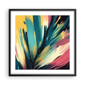 Plakat i sort ramme - Komposition - en eksplosion af glæde - 50x50 cm