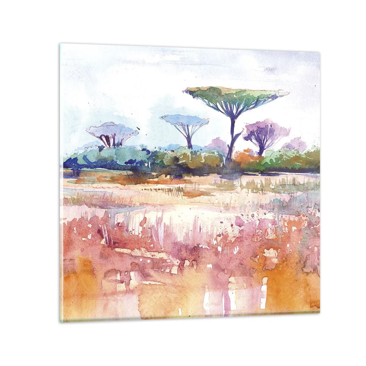 Billede på glas - Savannens farver - 30x30 cm
