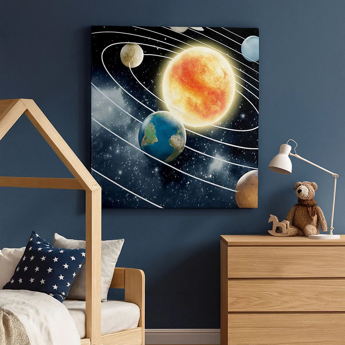 Lærredstryk - Billede på lærred - Kosmisk dans - 30x30 cm