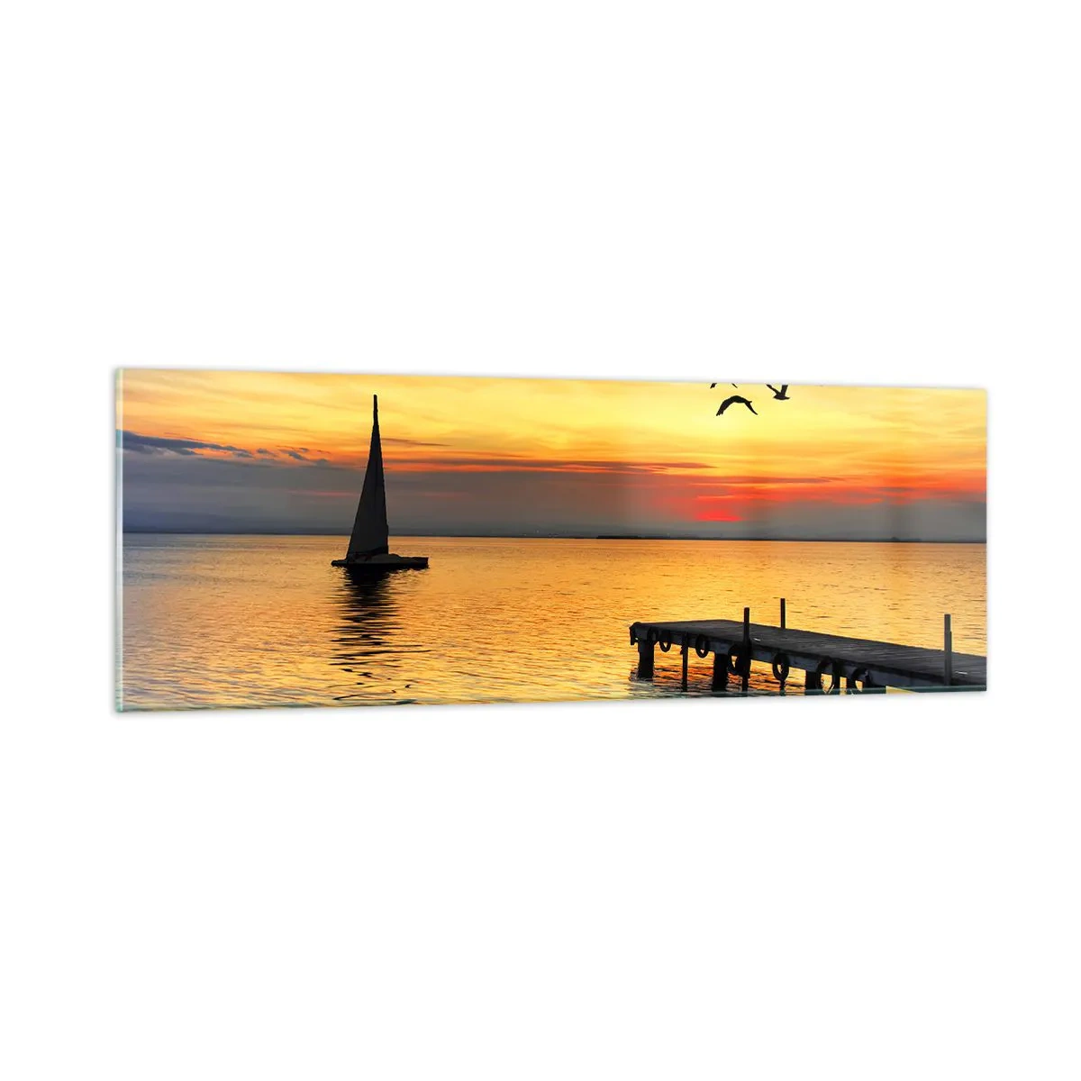 Billede på glas - Returnering om aftenen - 90x30 cm