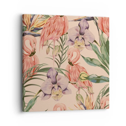 Lærredstryk - Billede på lærred - Lyserød blomstret ballet - 40x40 cm