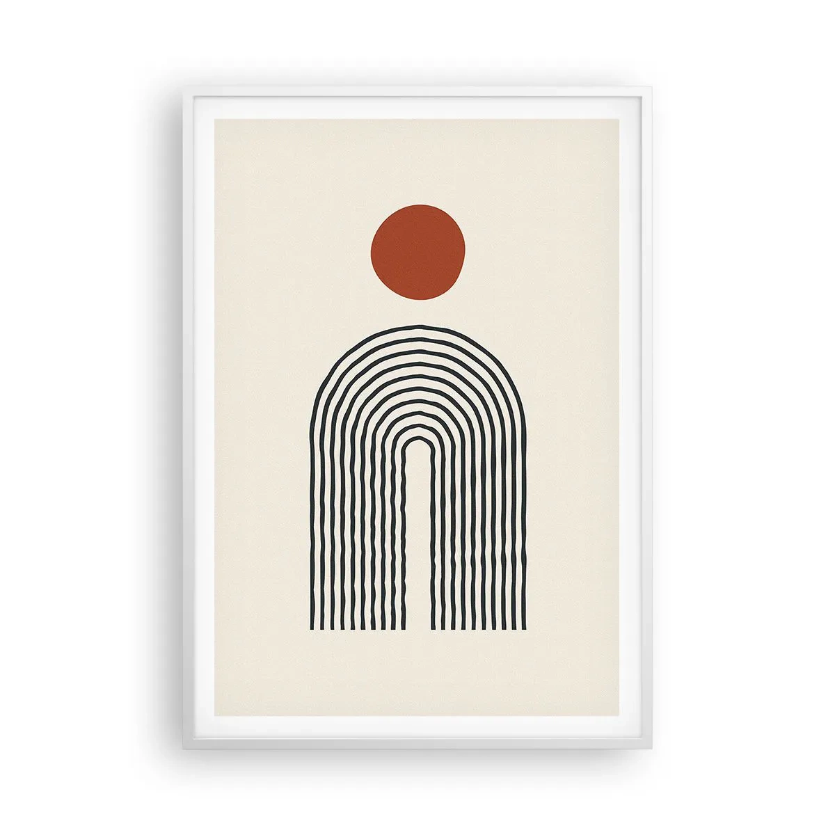 Plakat i hvid ramme - Magnetisme af former og farver - 70x100 cm