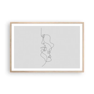 Plakat i ramme af lyst egetræ - Gløderne af glubende begær - 91x61 cm