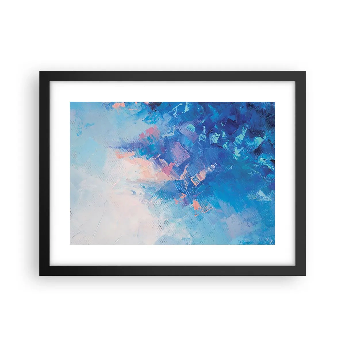 Plakat i sort ramme - Vinter abstraktion - 40x30 cm