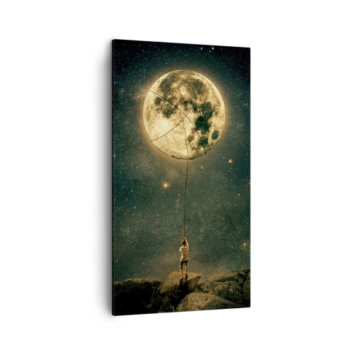 Lærredstryk - Billede på lærred - En, der stjal månen - 45x80 cm