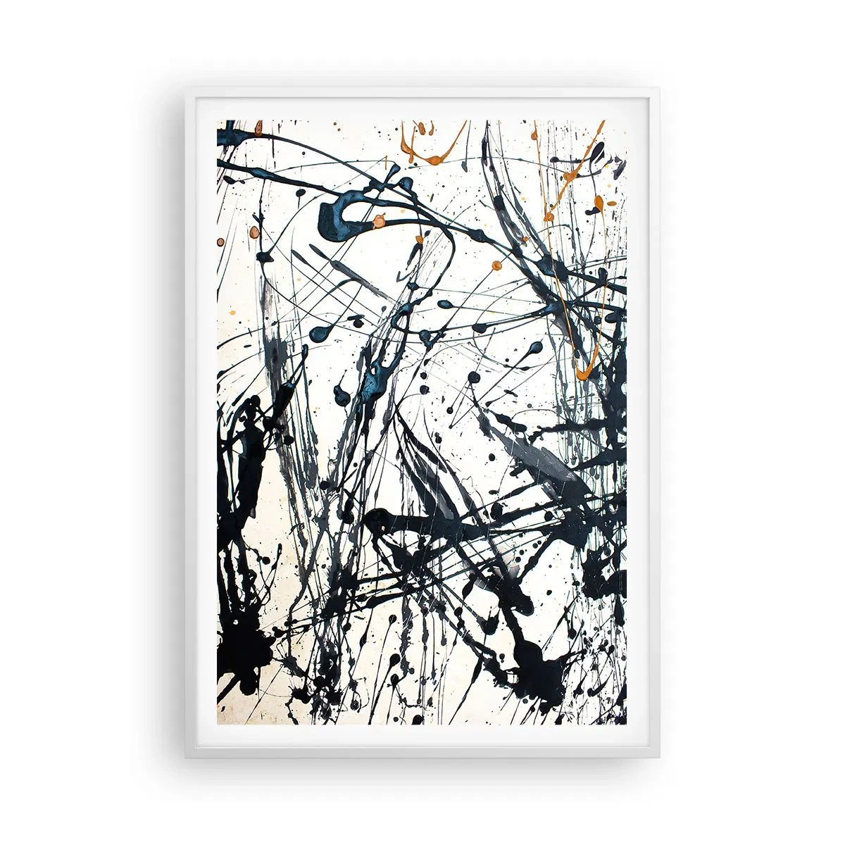 Plakat i hvid ramme - Ekspressionistisk abstraktion - 70x100 cm