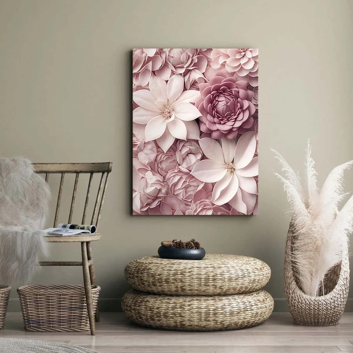 Lærredstryk - Billede på lærred - I lyserøde kronblade - 50x70 cm