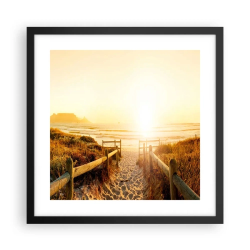 Plakat i sort ramme - Over klitten, mod solen - 40x40 cm