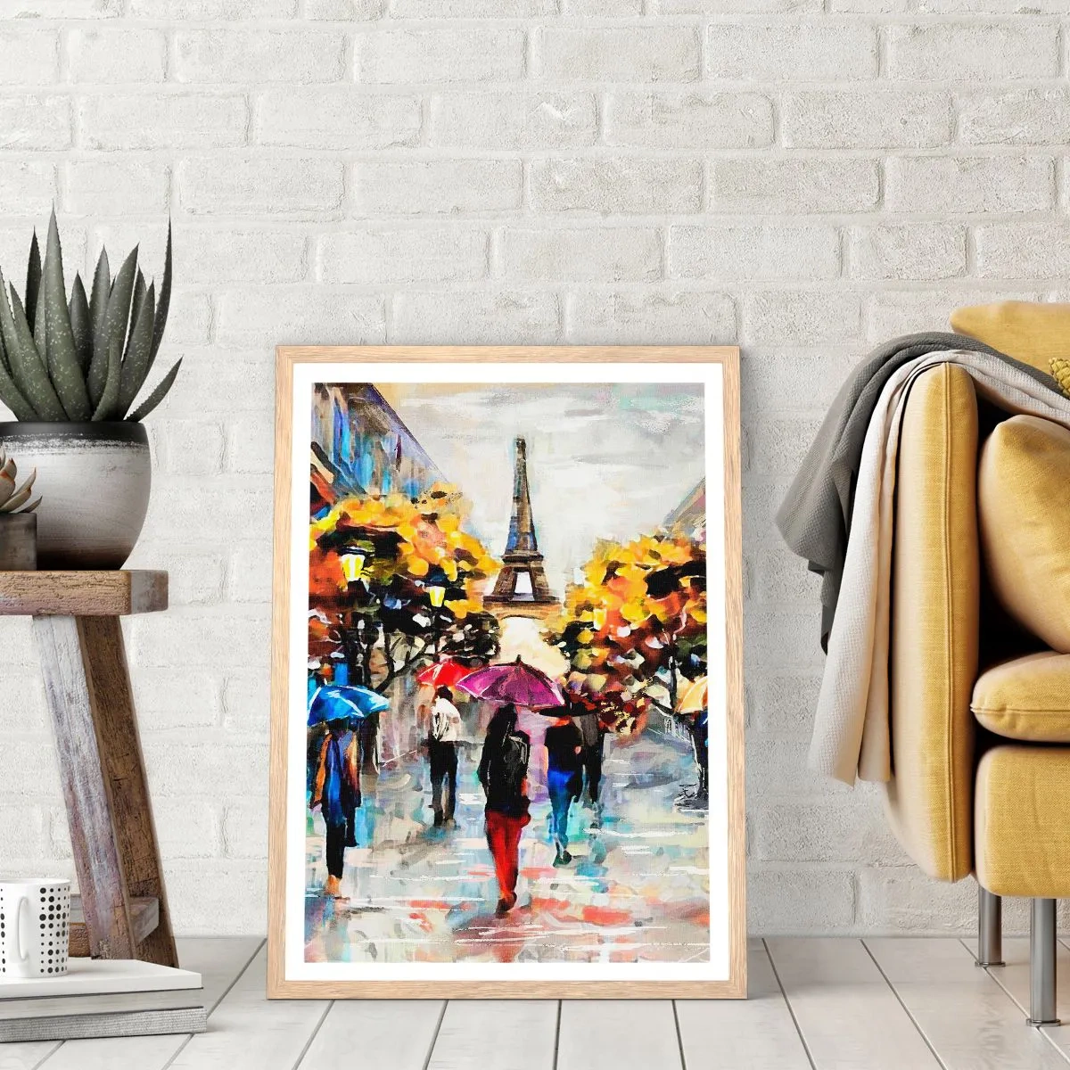 Plakat i ramme af lyst egetræ - Særligt smuk om efteråret - 70x100 cm