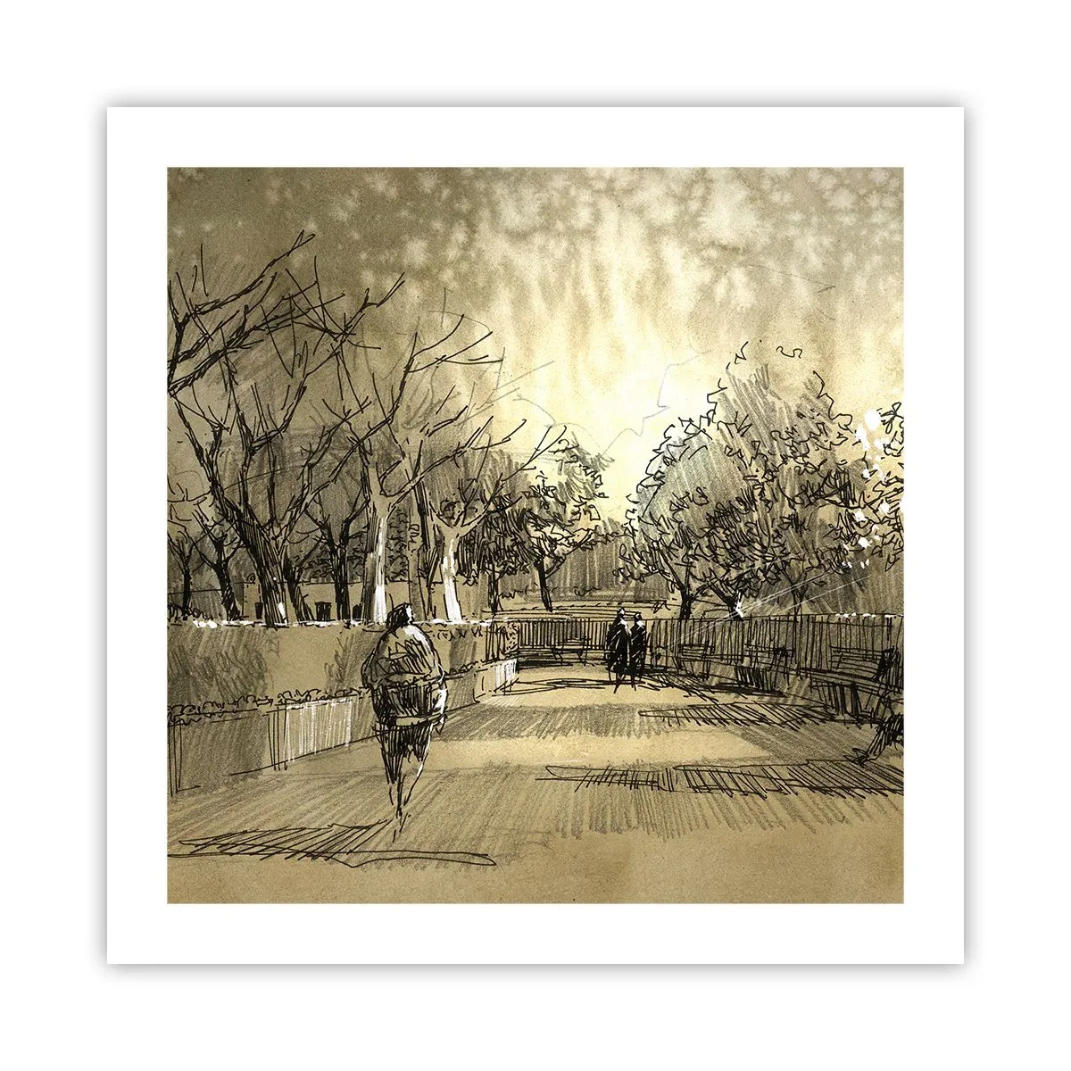 Plakat - Et øjeblik med fjer - 50x50 cm
