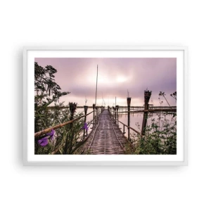 Plakat i hvid ramme - Den stille og rolige atmosfære i Asien - 70x50 cm