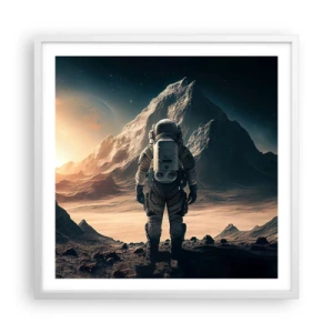 Plakat i hvid ramme - En ny udfordring - 60x60 cm