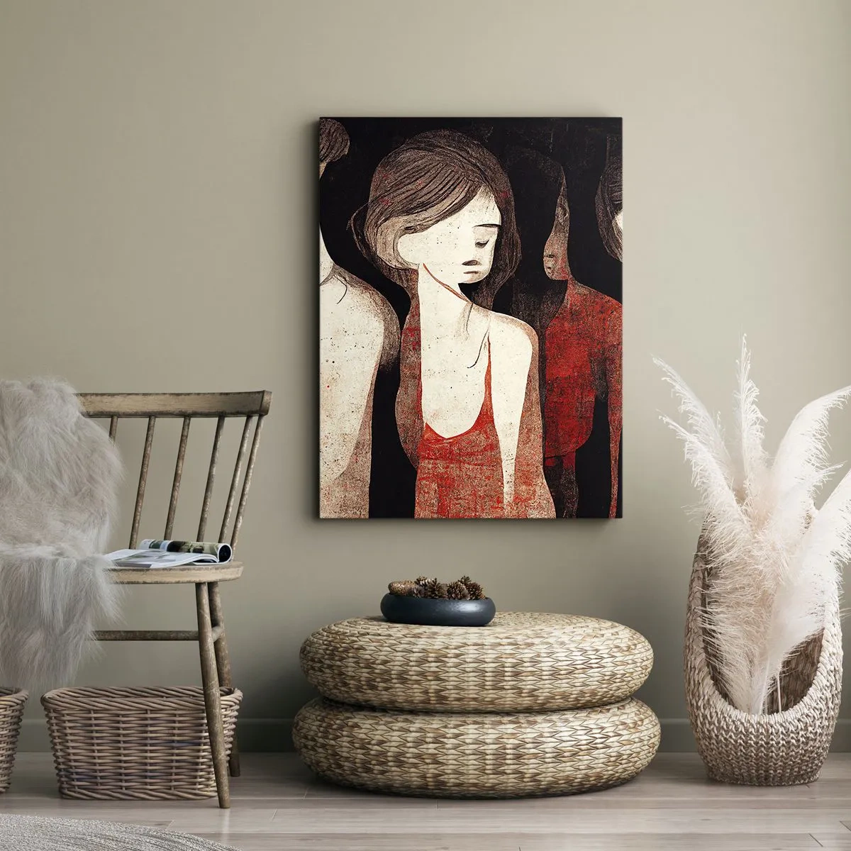 Lærredstryk - Billede på lærred - Mørkets madonnaer - 50x70 cm