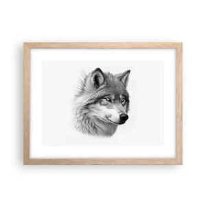 Plakat i ramme af lyst egetræ - Alpha - uden tvivl - 40x30 cm