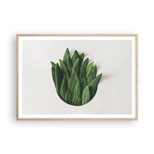 Plakat i ramme af lyst egetræ - Uhæmmet nysgerrighed - 100x70 cm