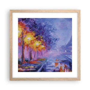 Plakat i ramme af lyst egetræ - En drømmevandring - 40x40 cm