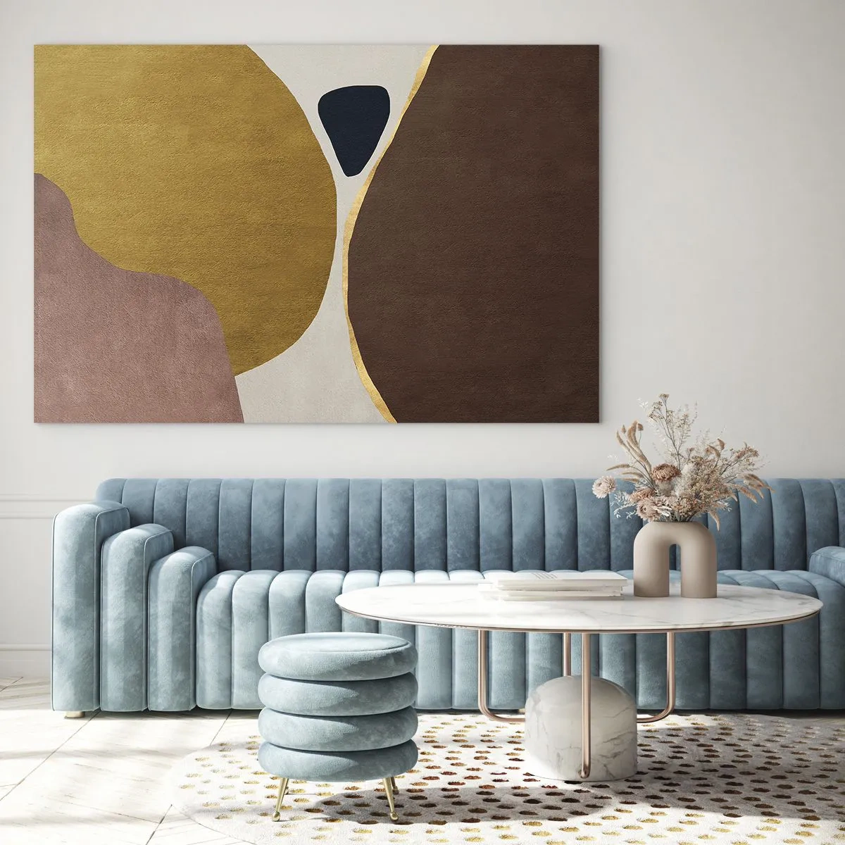 Billede på glas - Abstraktion - et sted i rummet - 120x80 cm