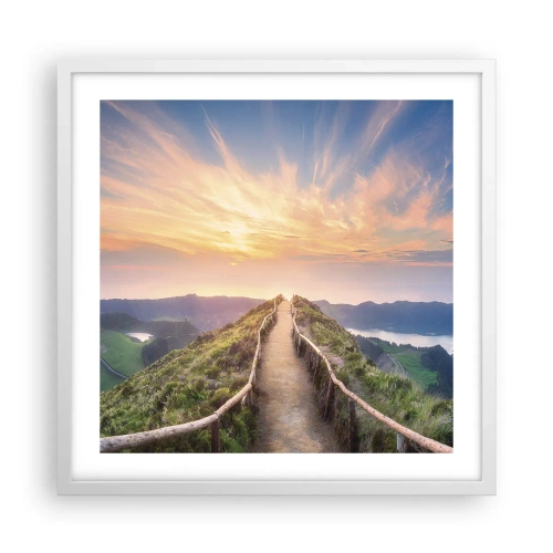 Plakat i hvid ramme - Tæt på himlen - 50x50 cm