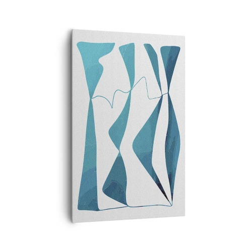 Lærredstryk - Billede på lærred - Abstraktion: en turkis sammensætning - 80x120 cm