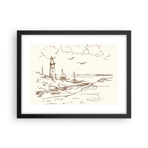 Plakat i sort ramme - Oversigt over sommerminder - 40x30 cm