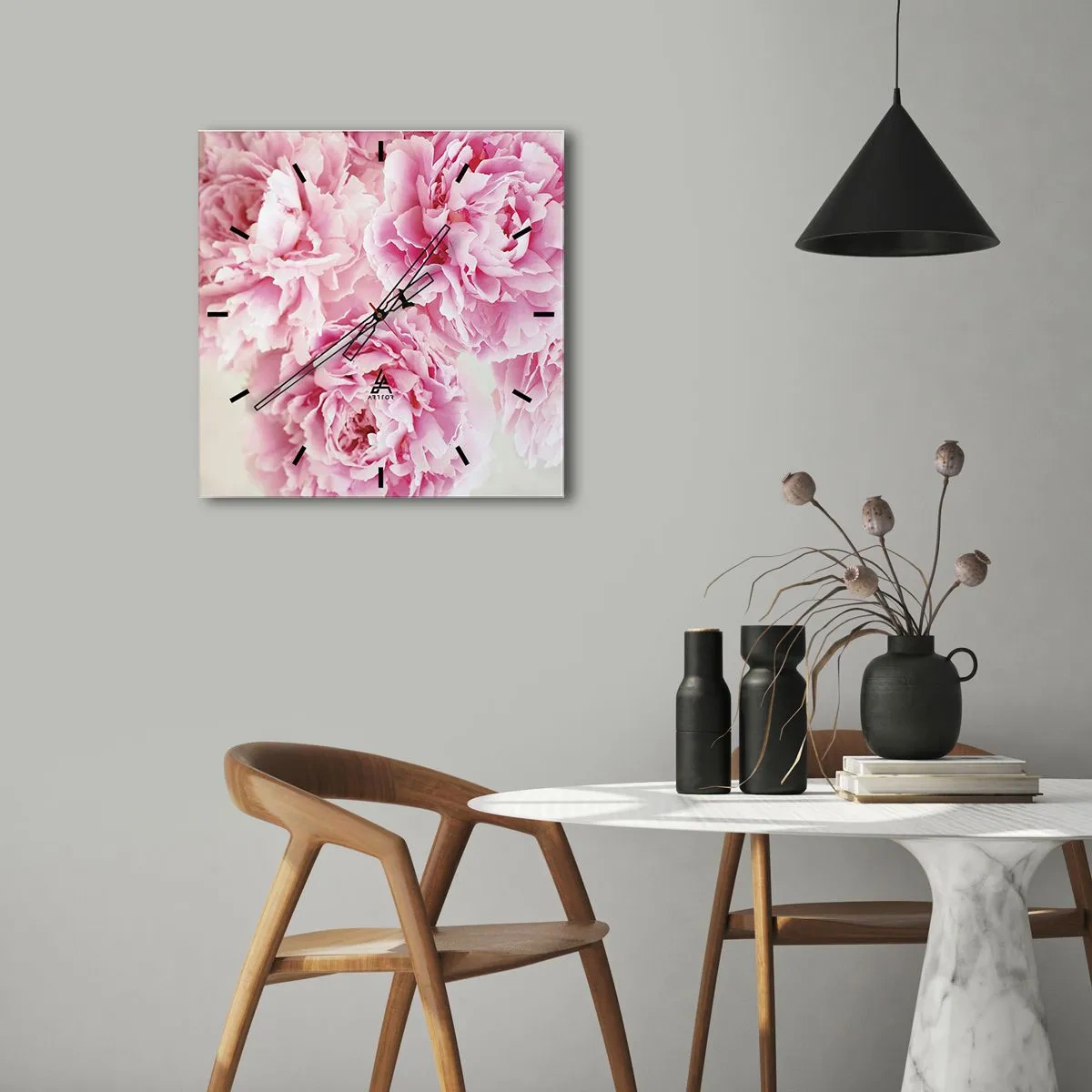 Vægur, Uret - I lyserød glamour - 30x30 cm