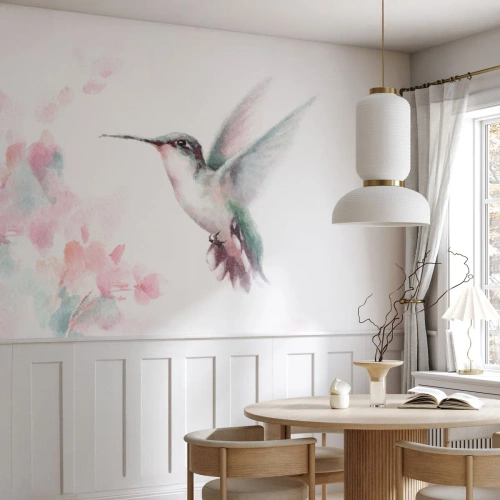 Fototapet Premium Canvas - Stoppet i flagren - Kolibri, Fugl, Stykke - 450x315 cm