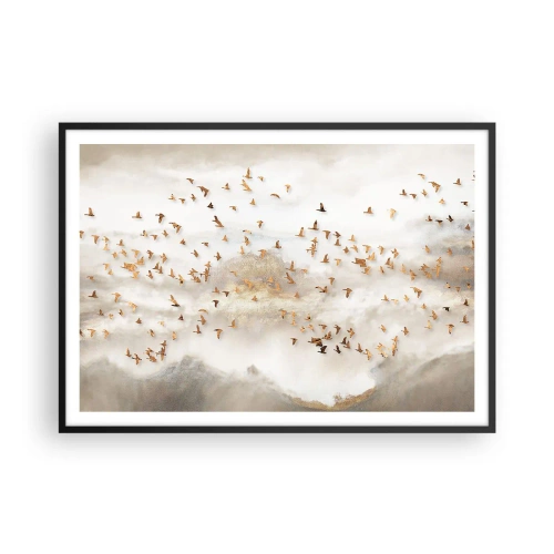 Plakat i sort ramme - Det er på tide... - 100x70 cm