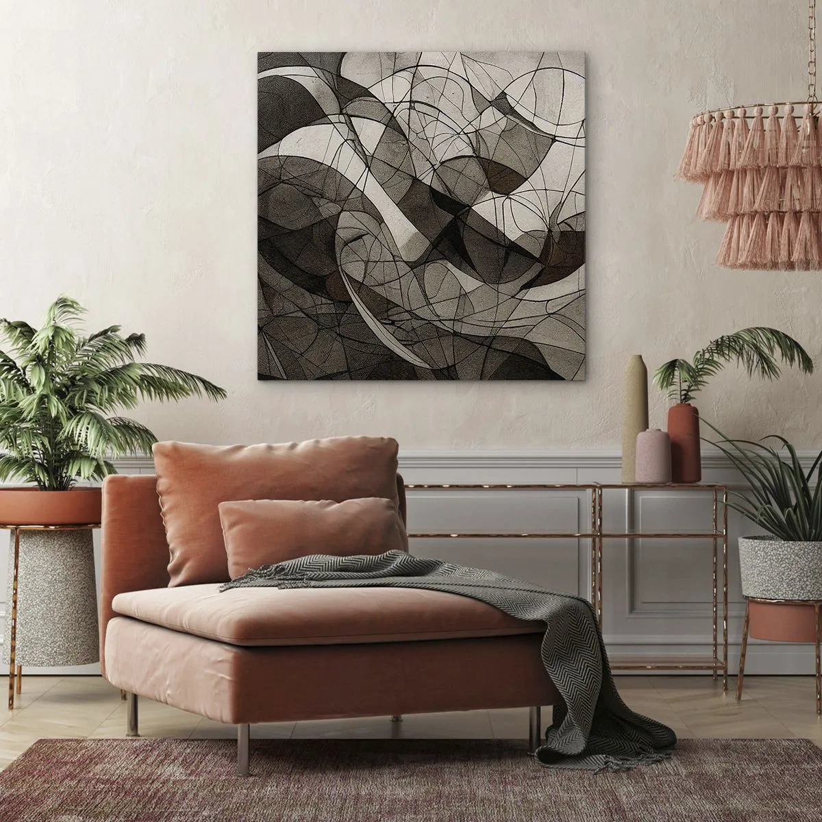 Lærredstryk - Billede på lærred - Cirkulation af jordens farver - 50x50 cm