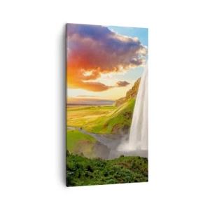 Lærredstryk - Billede på lærred - Den islandske sommers fylde - 45x80 cm