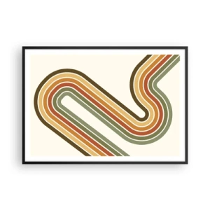 Plakat i sort ramme - Zigzag til destinationen - 100x70 cm