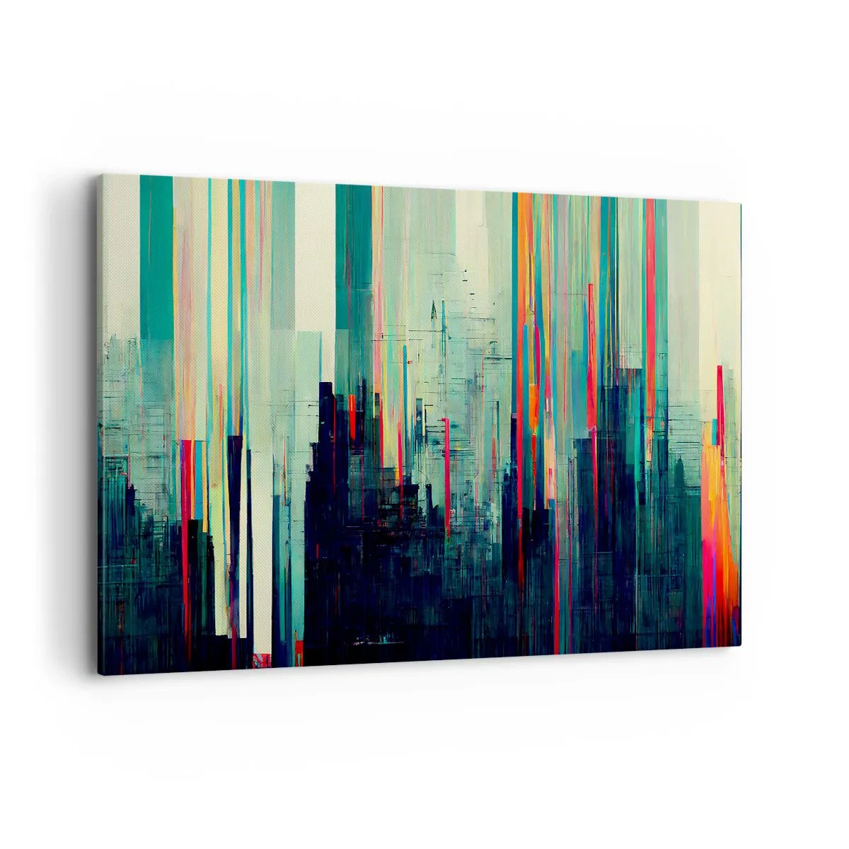 Lærredstryk - Billede på lærred - Futuristisk by - 100x70 cm
