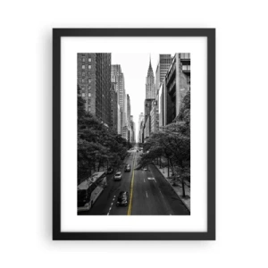 Plakat i sort ramme - New York morgen - 30x40 cm