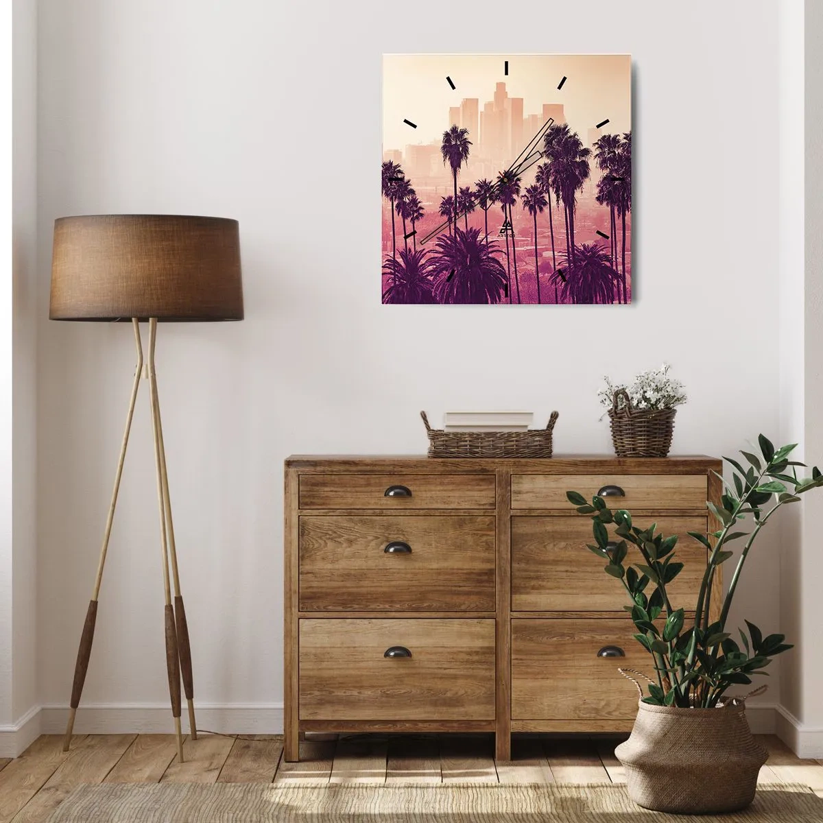 Vægur, Uret - Landskab i Californien - 30x30 cm