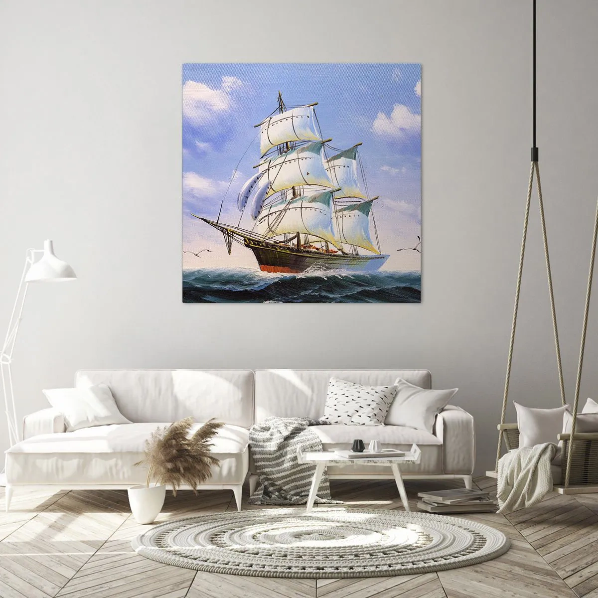Lærredstryk - Billede på lærred - Stolt med vinden - 60x60 cm