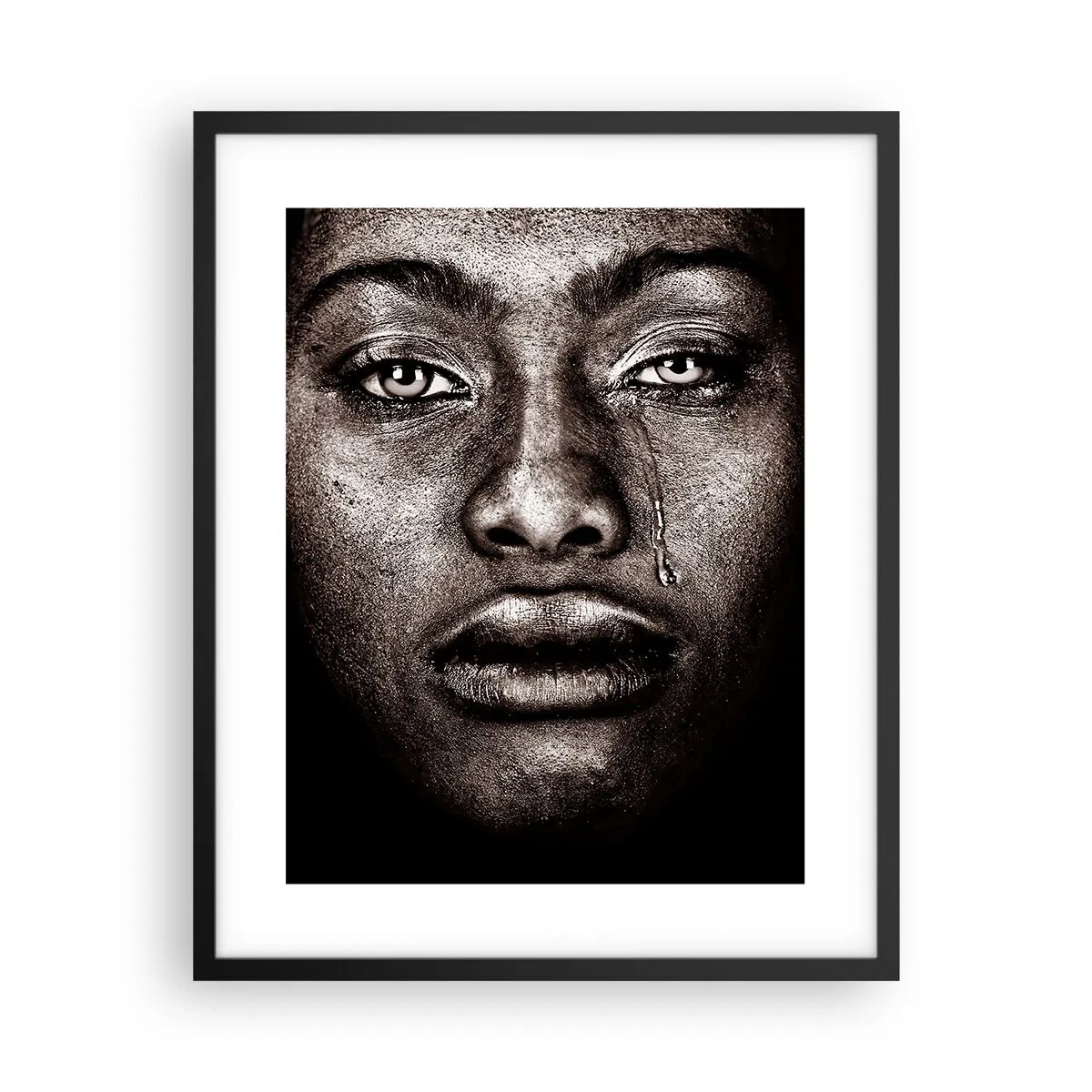 Plakat i sort ramme - Én tåre - 40x50 cm