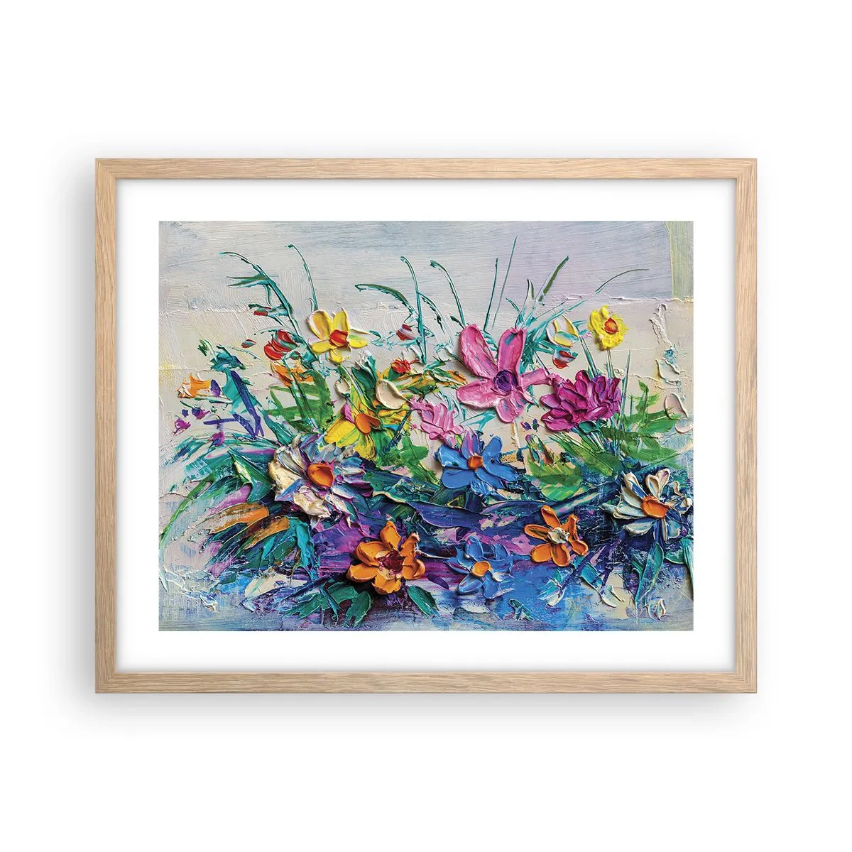 Plakat i ramme af lyst egetræ - Overhovedet ikke et stilleben - 50x40 cm