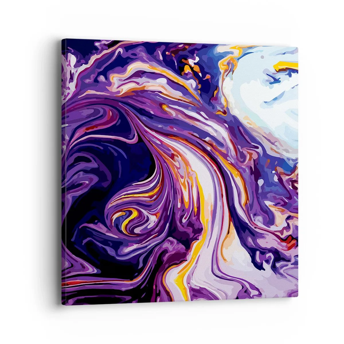 Lærredstryk - Billede på lærred - Rummets bøjning i lilla - 40x40 cm