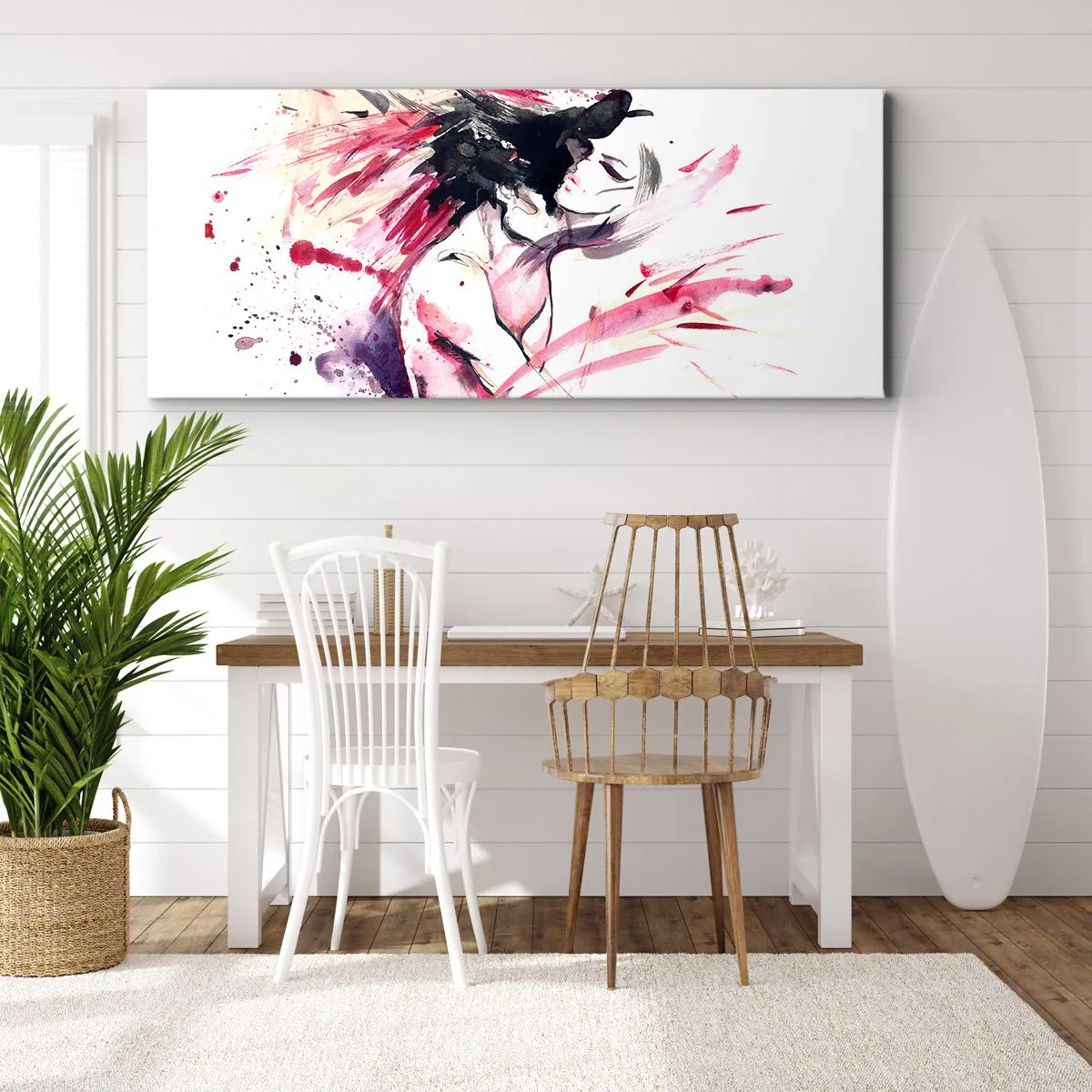 Lærredstryk - Billede på lærred - Kærlighedsopfyldelse - 90x30 cm