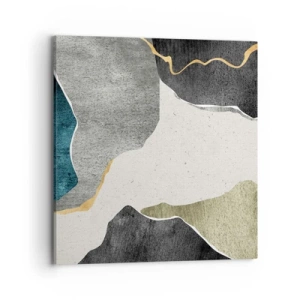 Lærredstryk - Billede på lærred - Mosaikkomposition med en streng af guld - 70x70 cm