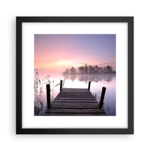 Plakat i sort ramme - Ud af den lilla tåge... - 30x30 cm