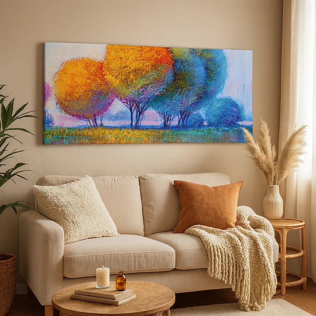 Lærredstryk - Billede på lærred - En klump af piskende farver - 30x30 cm